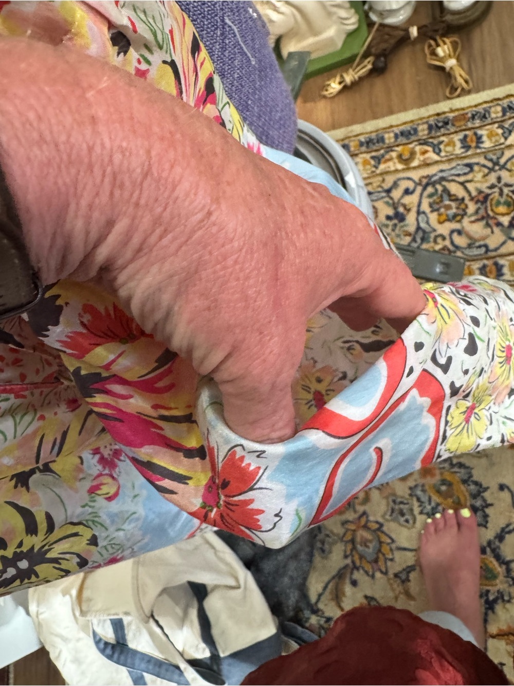 Johnny Was Coral Floral V-Neck Tunic - Picture 7 of 7